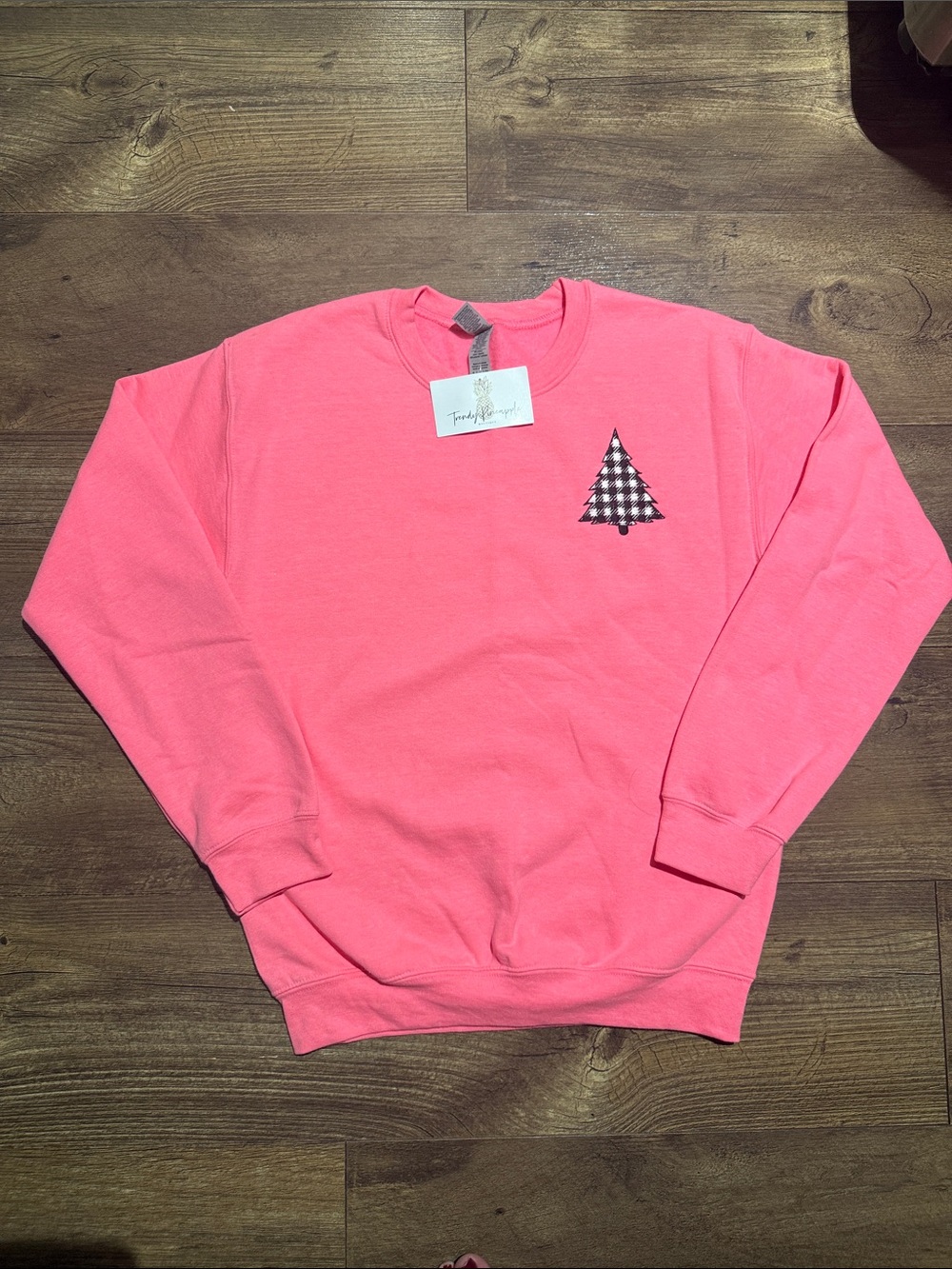 Gildan Heavy Blend Women’s Pink Christmas Tree Sweatshirt - MULTIPLE SIZES